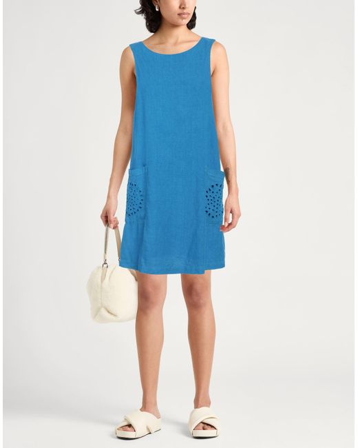 120% Lino Blue Mini-Kleid