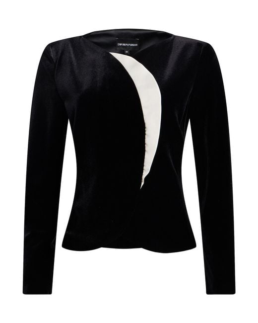 Emporio Armani Black Jacket Polyester, Elastane