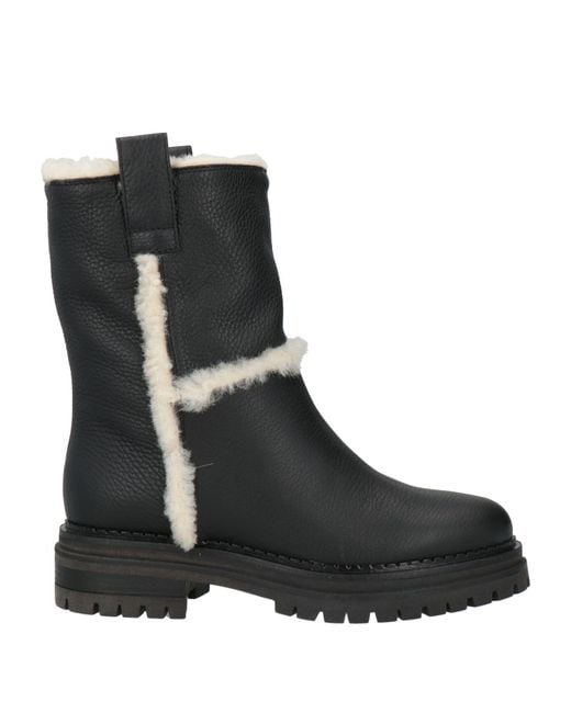 Sergio Rossi Black Ankle Boots Shearling
