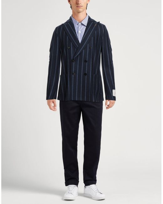 Paoloni Blue Blazer Wool, Polyester for men
