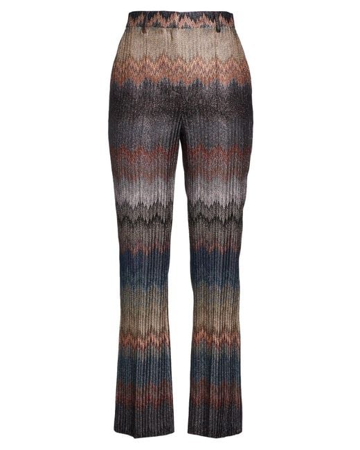 Missoni Gray Pants Viscose, Metallic Fiber