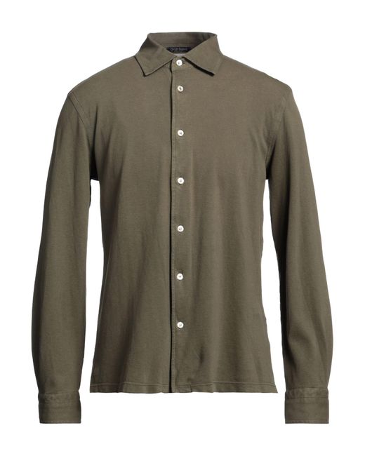 Gran Sasso Green Military Shirt Cotton for men