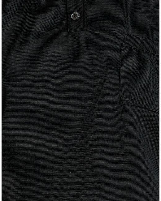 DSquared² Black Polo Shirt Viscose, Polyester