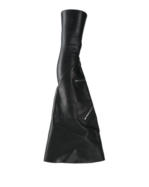 Rick Owens Black Boot Leather