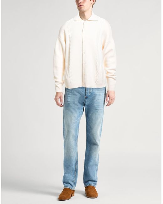Daniele Fiesoli White Cream Cardigan Merino Wool for men
