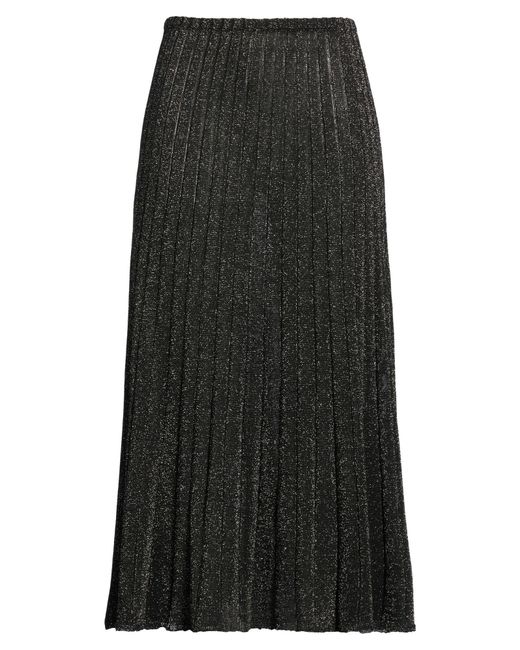 Roberto Collina Black Midi Skirt Viscose, Polyester