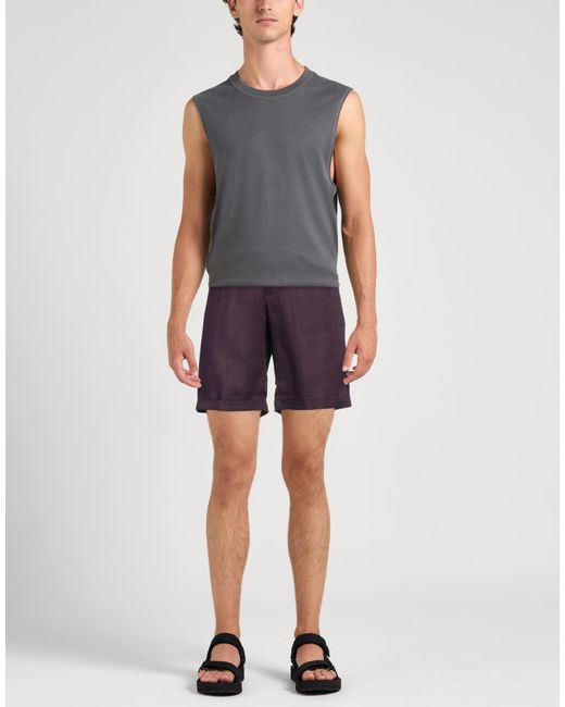 Alpha Studio Purple Shorts & Bermuda Shorts Linen for men