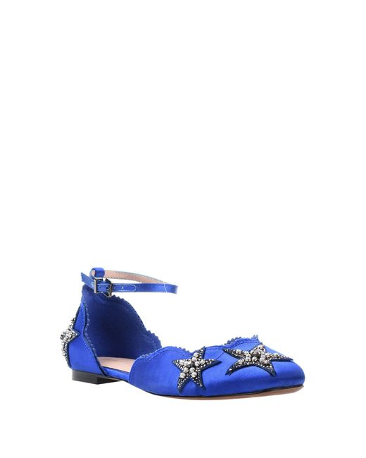Lola Cruz Blue Ballet Flats Textile Fibers