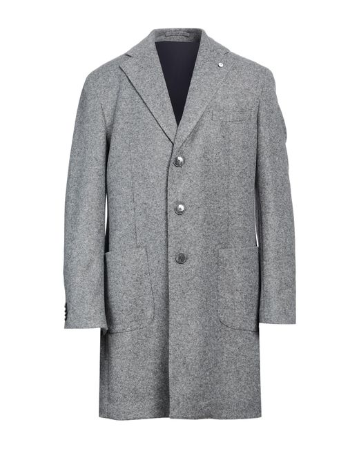 L.b.m. 1911 Gray Coat Polyester, Acrylic, Virgin Wool for men