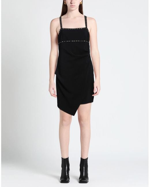 Pinko Black Mini Dress Polyester, Elastane, Aluminum