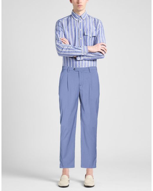 Barbati Blue Pants Polyester, Viscose, Wool, Elastane for men