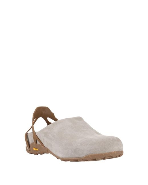 Roa White Two-Tone Suede Mule Clogs for men