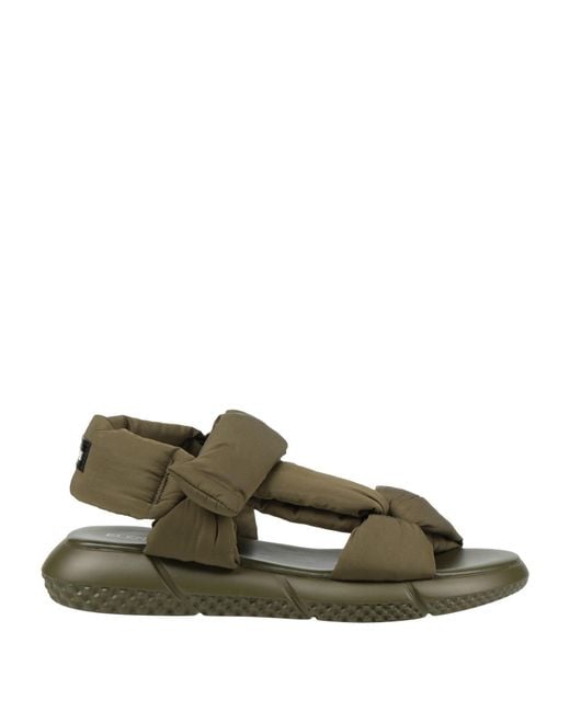 Elena Iachi Green Military Sandals Textile Fibers