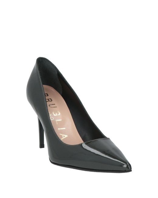 Bruglia Black Charcoal Pumps Leather