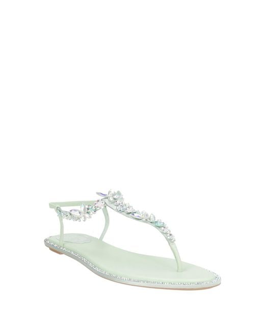 Rene Caovilla White Thong Sandals