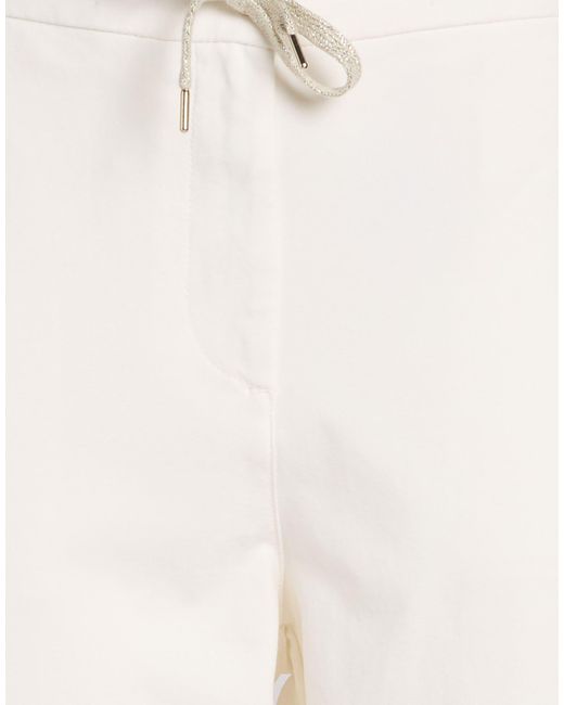 Eleventy White Pants Cotton, Polyamide, Elastane