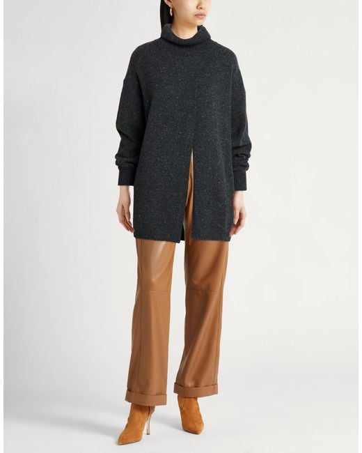 Max Mara Blue Leisure Turtleneck Wool, Polyamide, Elastane