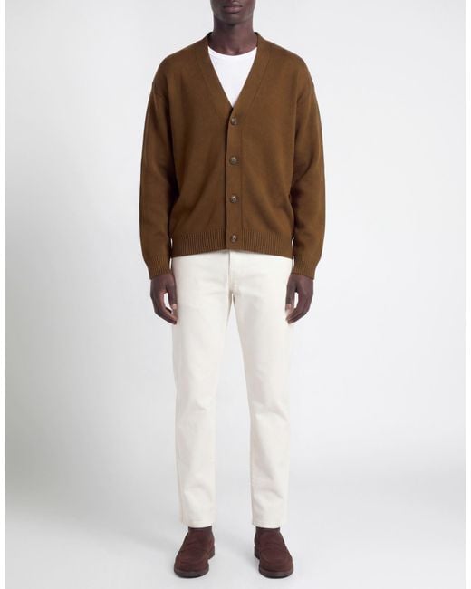 Alpha Studio Brown Cardigan Merino Wool for men