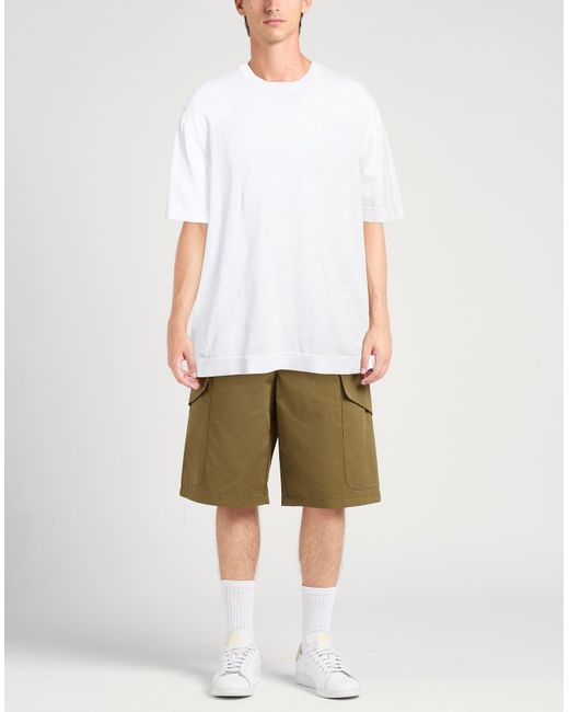 Alpha Studio White Sweater Cotton, Polyester for men
