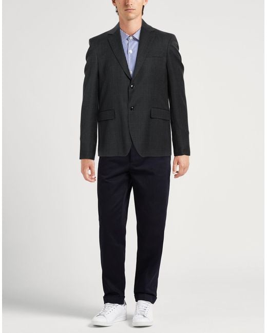 Liu Jo Black Charcoal Blazer Polyester, Wool, Elastane for men