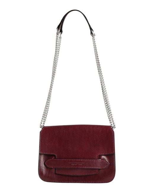 The Bridge Red Burgundy Shoulder Bag Leather