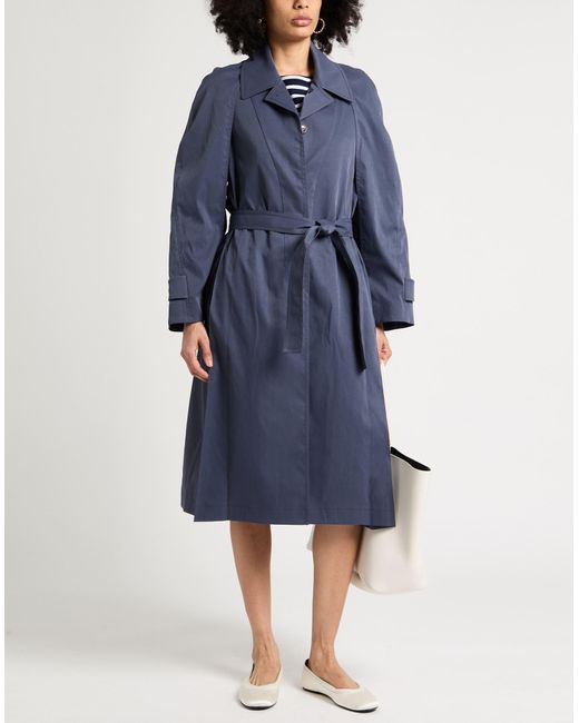 Low Classic Blue Lead Overcoat & Trench Coat Polyester