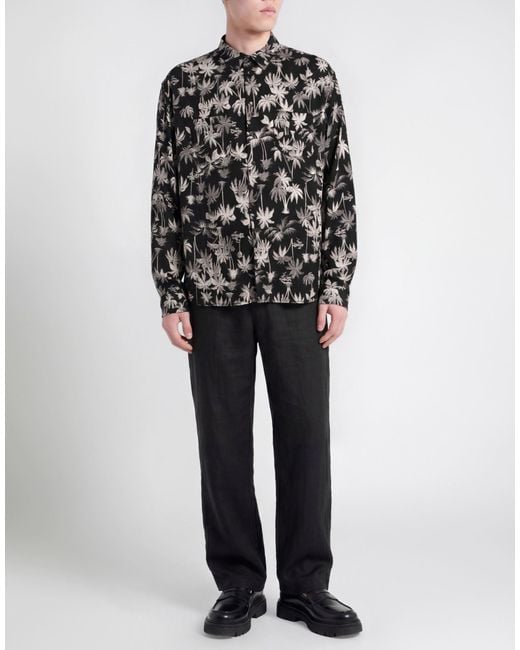 Amaranto Black Shirt Viscose for men