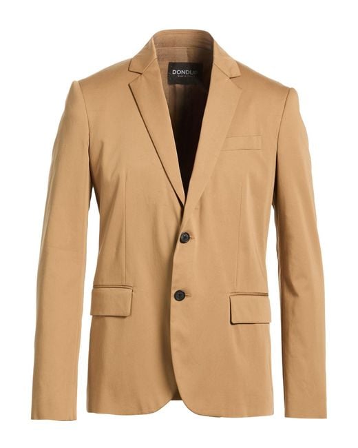 Dondup Natural Camel Blazer Cotton, Silk, Elastane for men