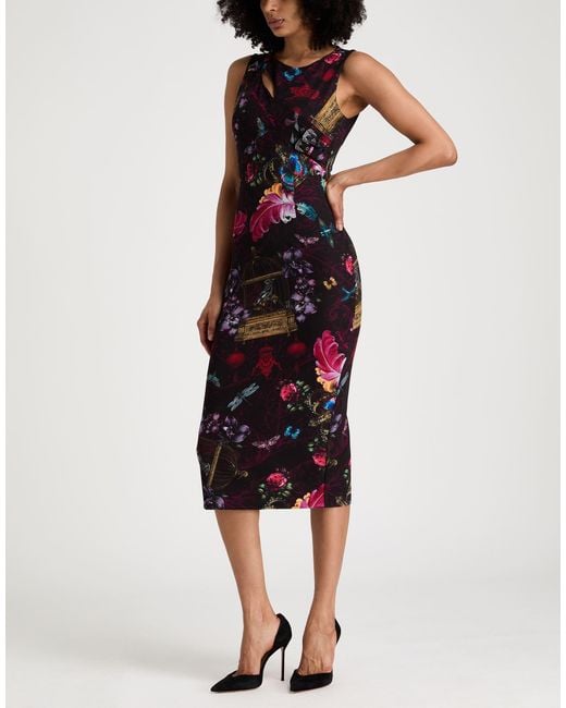 Versace Jeans Couture Red Midi Dress Polyester, Elastane