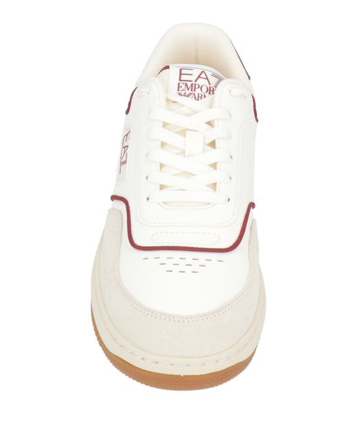 EA7 White Ivory Sneakers Polyester for men