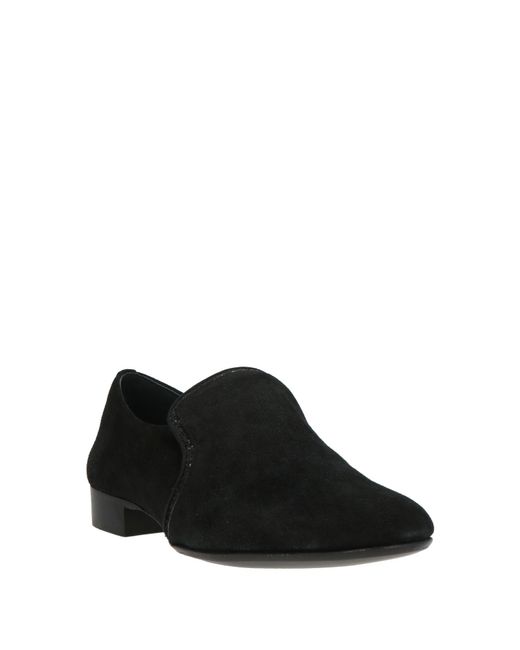 Giuseppe Zanotti Black Loafers Leather, Textile Fibers for men