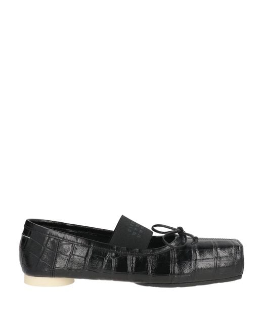 MM6 by Maison Margiela Black Ballet Flats Leather