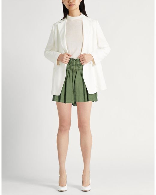 120% Lino Green Military Shorts & Bermuda Shorts Linen