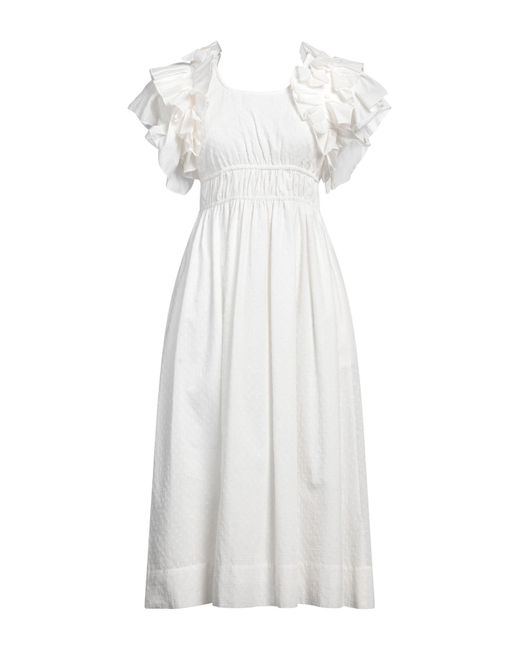 EMMA & GAIA White Midi Dress