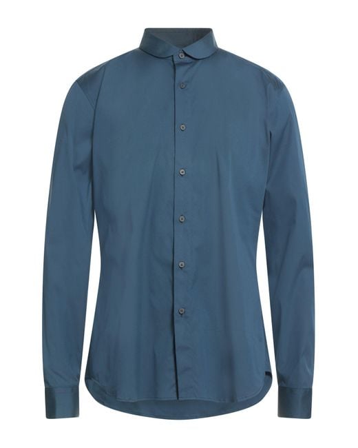 Xacus Blue Shirt Cotton, Polyamide, Elastane for men