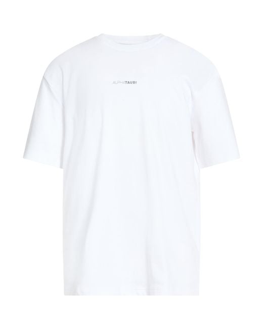ALPHATAURI White T-Shirt Cotton for men