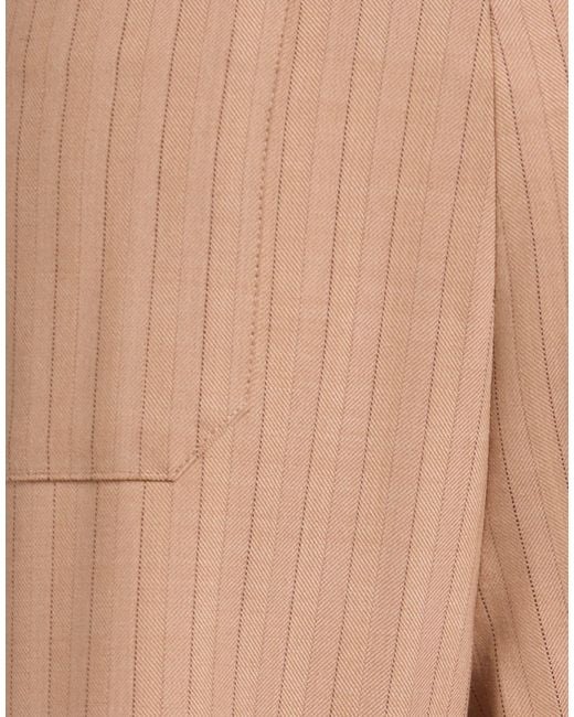 Maje Natural Camel Pants Wool, Polyester, Elastane