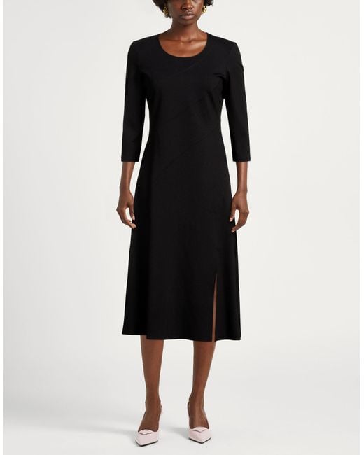 Diana Gallesi Black Midi Dress Viscose, Polyamide, Elastane
