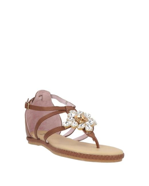 Stonefly Brown Thong Sandal Leather