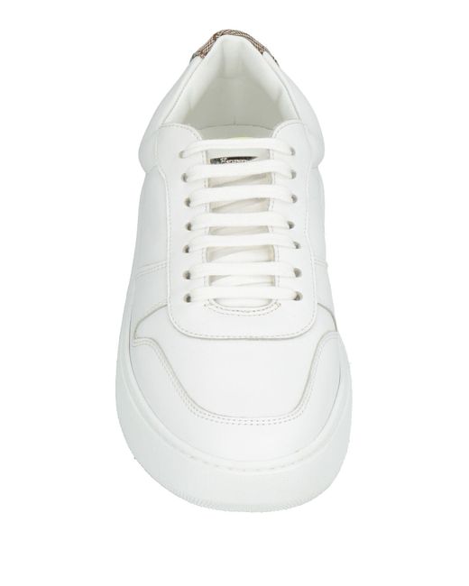 Herno White Sneakers Leather, Textile Fibers