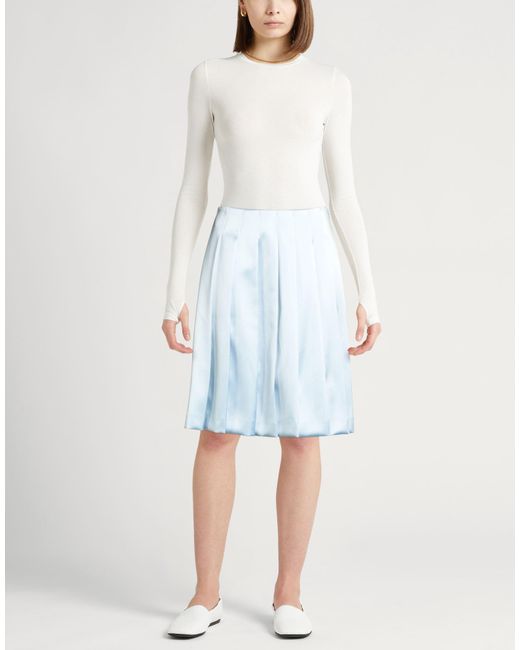 Self-Portrait Blue Midi Skirt