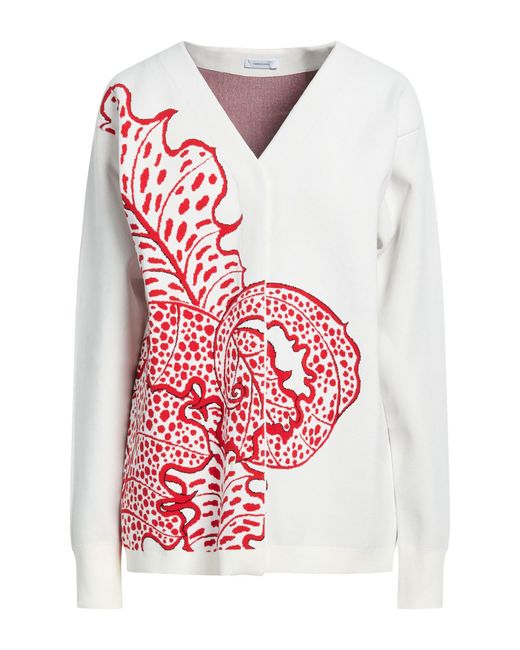 Ferragamo White Cardigan Viscose, Polyester