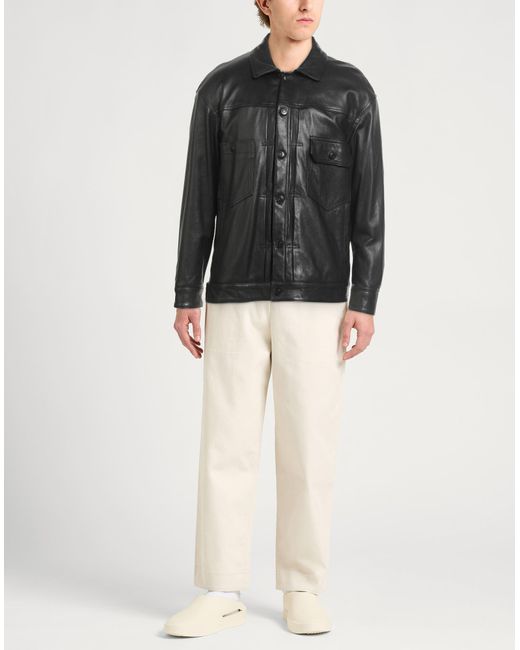 Giorgio Brato Black Jacket Leather for men