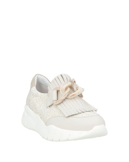 OFFICINE VENETE White Light Sneakers Leather, Textile Fibers