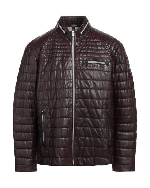 Milestone Brown Burgundy Puffer Sheepskin for men