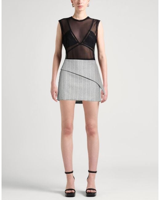 Batakovic Gray Mini Skirt Wool, Cashmere