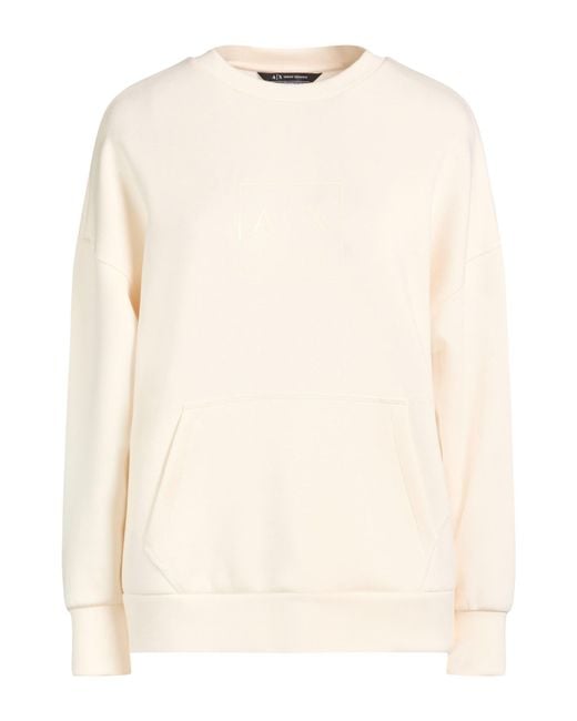 ARMANI EXCHANGE Natural Sweatshirt Polyester, Viscose, Elastane