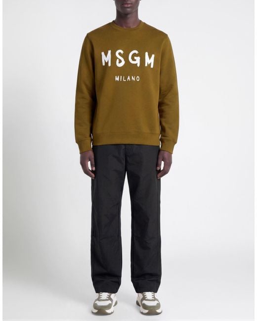 MSGM Green Sweatshirt Cotton for men