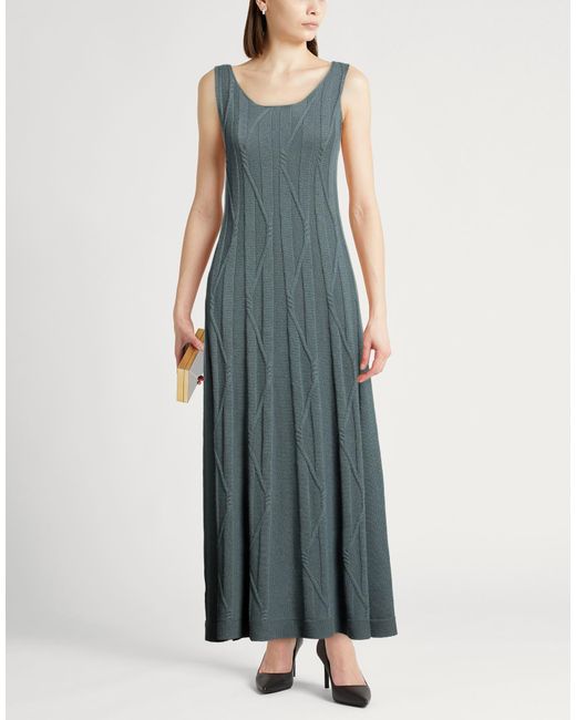 Drumohr Blue Maxi Dress Cashmere
