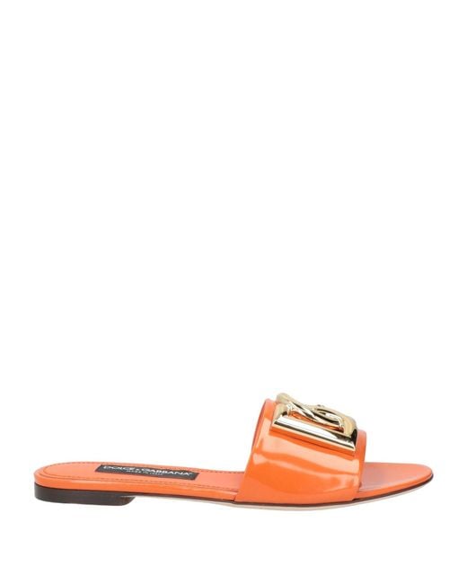 Dolce & Gabbana Orange Sandals Calfskin